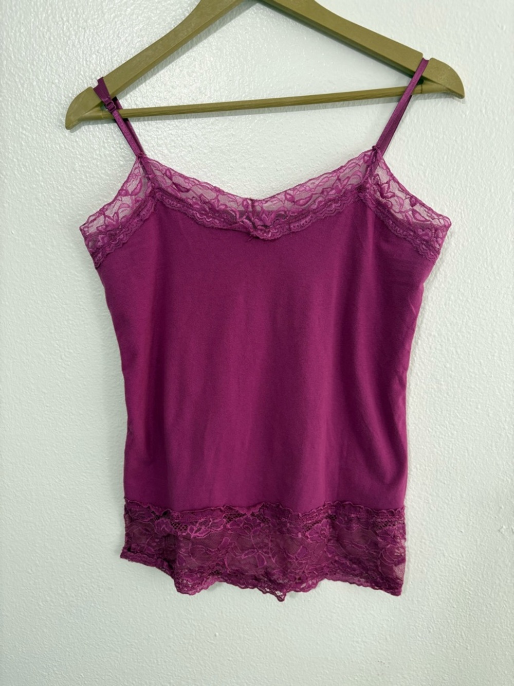 Vanity Size XL Burgundy Lace Trim Cami Top Fairygrunge Whimsigoth Grunge Punk